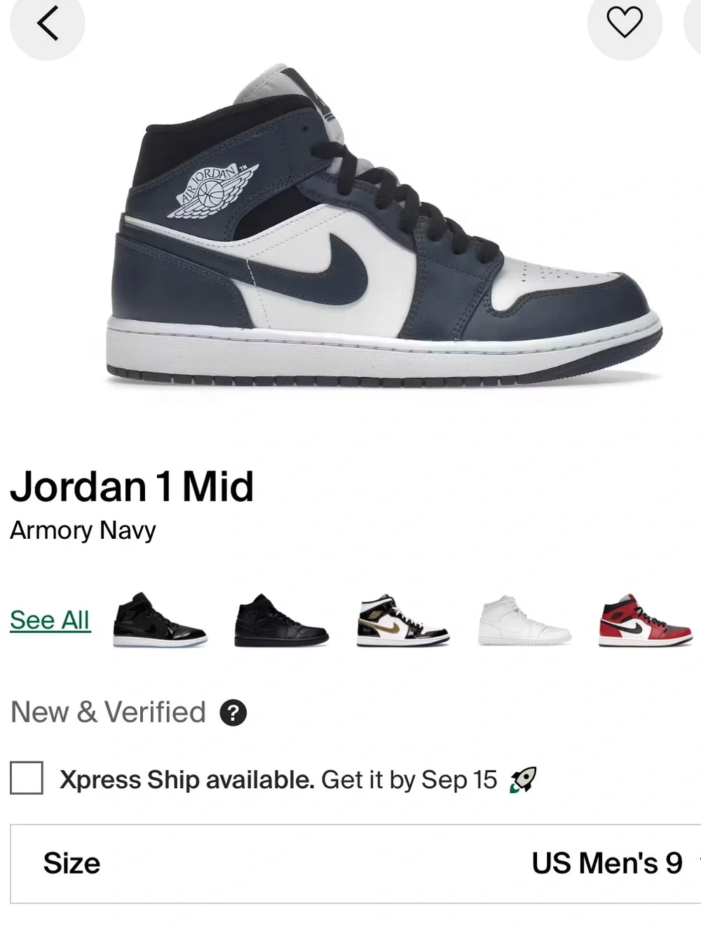 Jordan 1 Mid “Armory Navy” Men’s Size 9